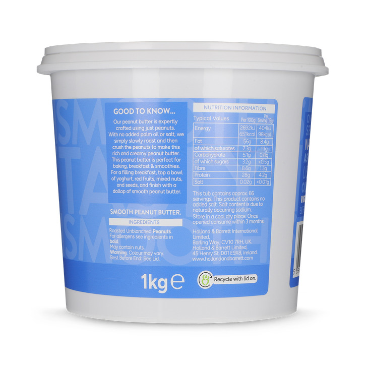 Holland & Barrett Smooth Peanut Butter 1kg